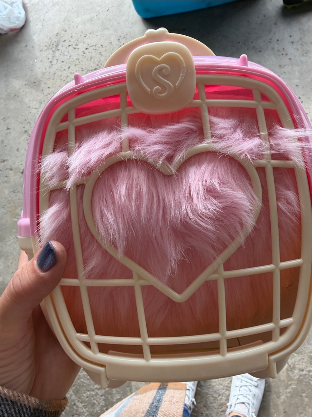 Pink Heart Plush Pet Carrier - Kids